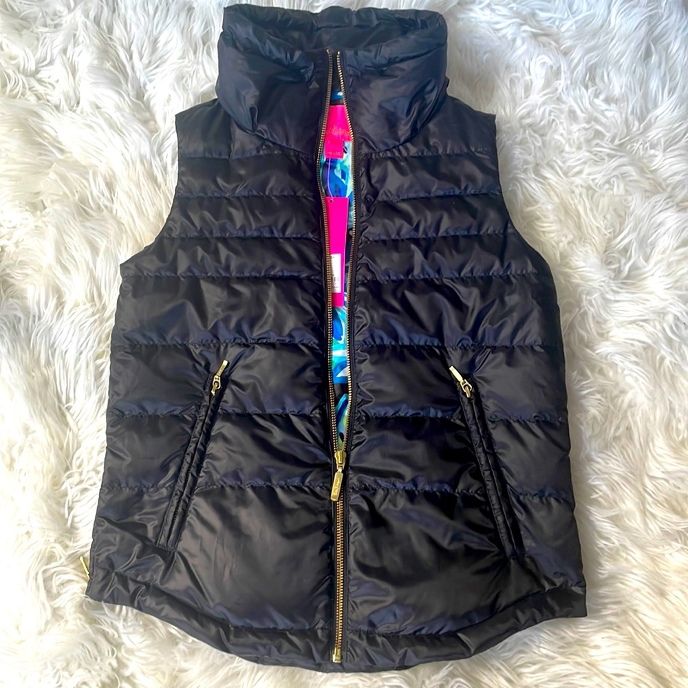 Lilly Pulitzer Down feather Palm Paradise vest